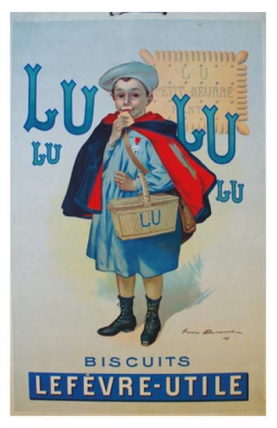 BOUISSET Firmin Etienne (1859-1925) BISCUITS LEFÈVRE-UTILE. "LE PETIT ÉCOLIER". 1897
Panonceau...