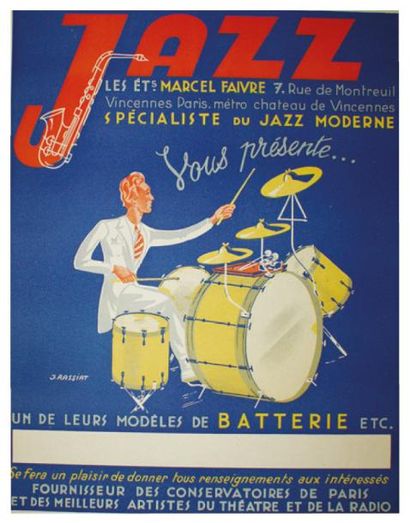 RASSIAT J. JAZZ. Marcel Faivre "SPÉCIALISTE DU JAZZ MODERNE.
Imprimerie Moriamé,...