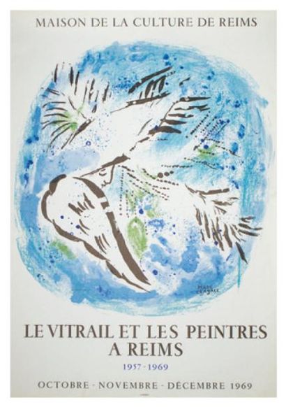 CHAGALL Marc (1887-1985) LE VITRAIL ET LES PEINTRES à REIMS. 1969
Imp. Mourlot (copyright)....