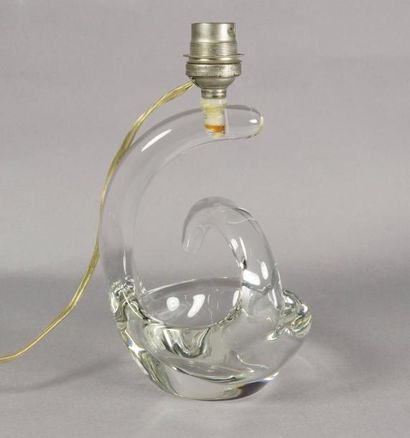 SCHNEIDER FRANCE Pied de lampe en cristal H 18 cm
