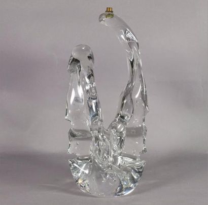 SCHNEIDER Pied de lampe en cristal H 32 cm