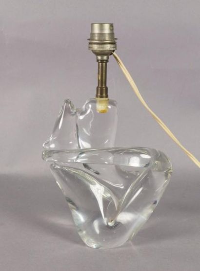 SCHNEIDER Pied de lampe en cristal H 17 cm