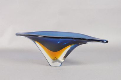 SEGUSO( dans le gout de ) Coupe en verre 10 x 31, 5 cm