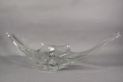 SCHNEIDER FRANCE Grande coupe en verre dim 63 x 19 cm
