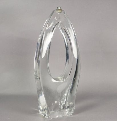 DAUM France Pied de lampe en cristal éclats à la base H 31 cm