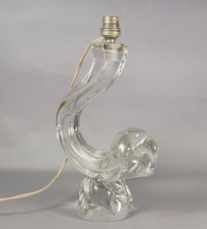 DAUM France Pied de lampe en cristal H 27 cm