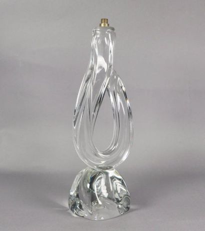 DAUM France Pied de lampe en cristal H 28 cm