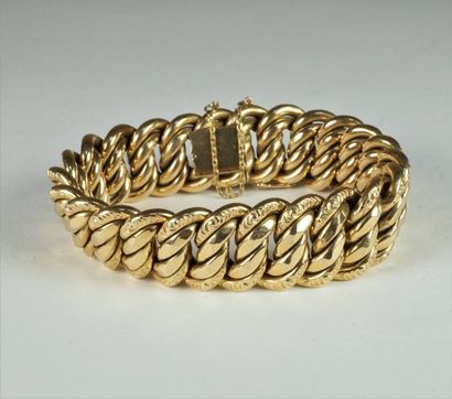 null Bracelet articulé en or jaune 18 carats 750 ‰ 53.3 grs