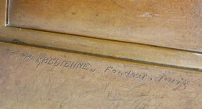 EUGÈNE ANTOINE AIZELIN (1821-1902) Sujet à l'antique. . Bronze à patine brune fonte...