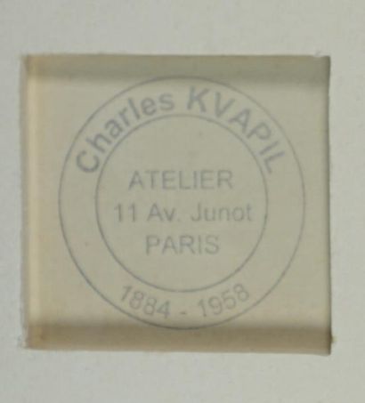 Charles KVAPIL (1884 - 1957) " Nu de dos " dessin au crayon cachet d'atelier au dos...