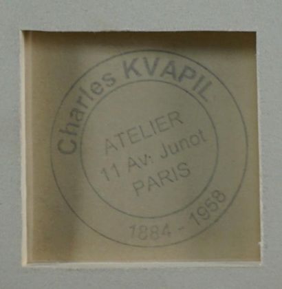 Charles KVAPIL (1884 - 1957) " Esquisse de nu allongé " dessin au crayon cachet d'atelier...