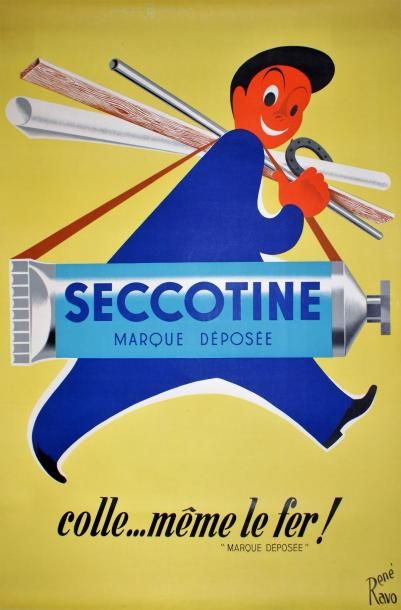 RAVO René (1904-1998) SECCOTINE.”colle...même le fer!. Office Parisien de publicité...