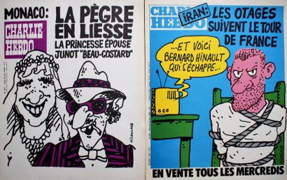 CHARLIE HEBDO - NICOULAUD (2 affichettes) 2 Affichettes kiosque de 1978 & 1980 La...