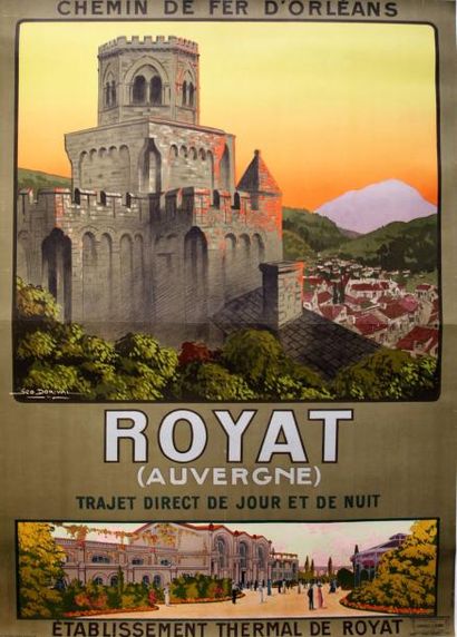 DORIVAL Géo (1879-1968) Chemin de Fer d’ Orléans - ROYAT (AUVERGNE).Vers 1911 Imprimerie...