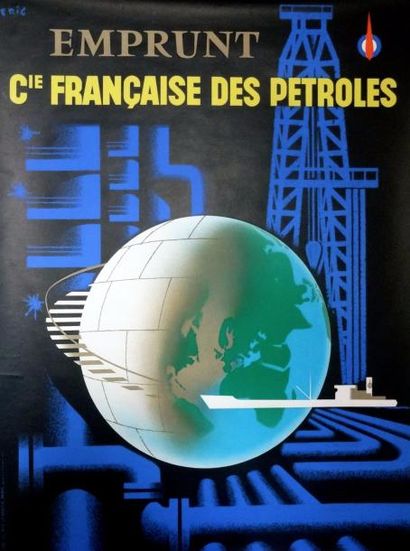 ERIC EMPRUNT- Cie FRANçAISE DES PÉTROLES. Vers 1960 S.O.D.I.P.A, Paris - 80 x 60...