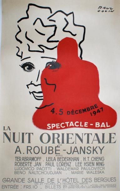 COLIN PAUL (1892-1985) LA NUIT ORIENTALE de A.Roubé-Jansky.”SPECTACLE-BAL”.1947 Imprimerie...