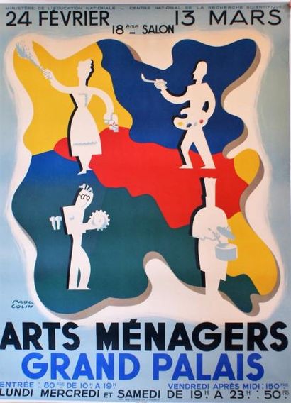 COLIN PAUL (1892-1985) SALON DES ARTS MÉNAGERS.”18ème Salon”. GRAND PALAIS.1939Imprimerie...