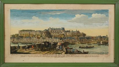 null Lot de gravures, dont une vue d’optique du château d’Amboise.