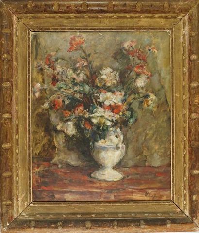 SEIFERT Bouquet de fleurs huile sur toile signé en bas à droite 46 x 38 cm