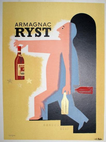 SAVIGNAC Raymond (1907-2002) ARMAGNAC RYST.”Condom Gers”.Vers 1943 A.Mulcey, St.Etienne...