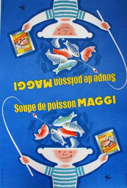 SEPO SOUPE DE POISSON MAGGI.Vers 1950 Imp.Bedos, Paris et Sopad - 2 affiches sur...