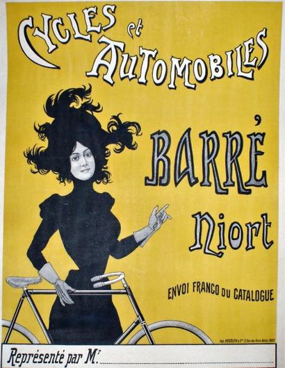 ANONYME CYCLES et AUTOMOBILES BARRÉ.Niort Imprimerie Kossuth & Cie, Paris - 64 x...