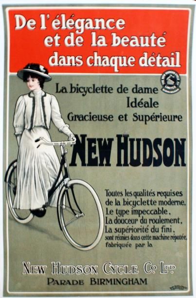 ANONYME NEW HUDSON.”LA BICYCLETTE DE DAME” David Allen & Sons, Birmingham - 55 x...