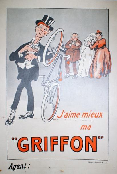 ANONYME “J’aime mieux ma GRIFFON” Belfort, imprimerie Nouvelle - 59 x 34 cm - Entoilée,...