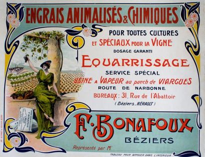 ANONYME F.BONAFOUX.”Engrais animalisés & chmiques...spéciaux pour la vigne”,Béziers...