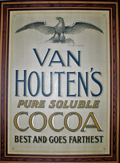 ANONYME VAN HOUTEN’S.”Pure solubre COCOA” Made in England - 98 x 74 cm - Entoilée,...