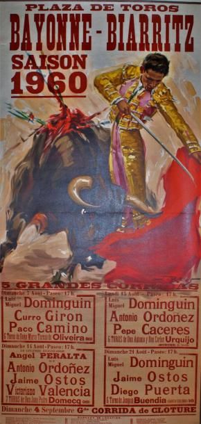 REUS Juan (1912-2003) (5 affiches) PLAZA DE TOROS. Vers 1960-1970 5 affiches - Litho.Ortega,...
