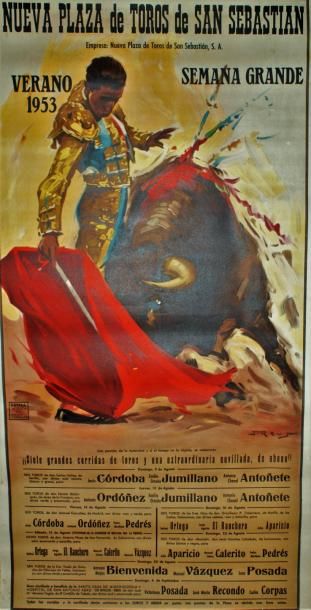 REUS Juan (1912-2003) (5 affiches) PLAZA DE TOROS. Vers 1960 5 affiches - Litho.Ortega,...