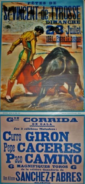 CROS ESTREMES & SAAVEDRA (5 affiches) PLAZA DE TOROS. Vers 1955-1970 5 affiches -...