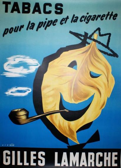CRÉAS TABACS Gilles LAMARCHE.”Pour la pipe et la cigarette” Imprimerie Marci, Bruxelles...