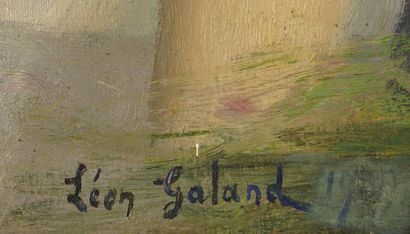 Léon GALAND (XXe) Portrait de fillette. Huile sur toile signé en bas à gauche (55x46cm)...