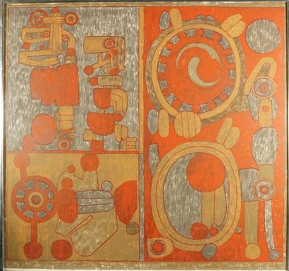 Pierre COURTIN(1921-2012) Composition abstraite Lithographie numérotée 23 /300. 51...