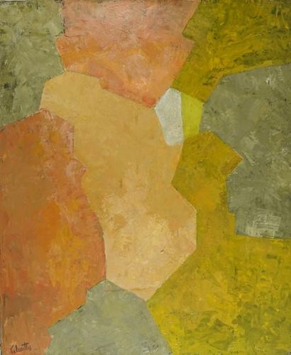 Jean-Marie CALMETTES (1918-2007) Composition abstraite huile sut toile signée 73...