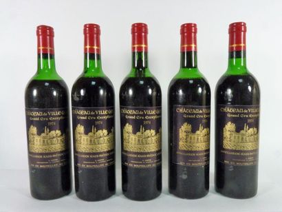 null 5 bouteilles CHATEAU DE VILLEGEORGES Grand cru exceptionnel 1974 Niveaux mi...