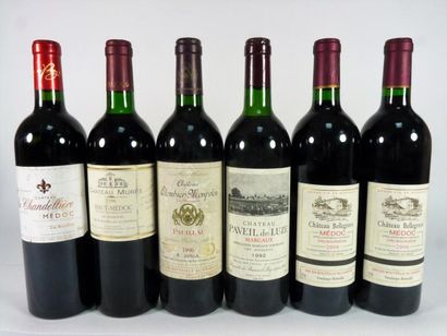null Lot composé de 6 bouteilles Bordeaux divers CHATEAU MURET 1996 1 bouteille /...