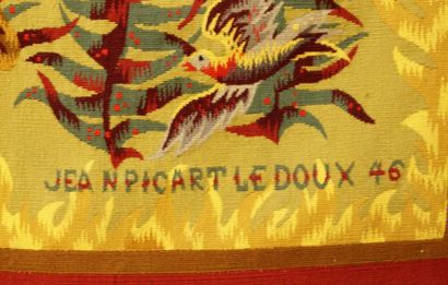 Jean PICART LE DOUX (1902-1982) "L’Oiseleur", Tapisserie d’Aubusson, signée et datée...