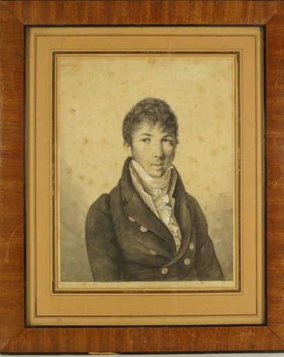 Michel François DAMANE-DEMARTRAIS (1763-1827) Portrait d'homme de qualité " dessin...