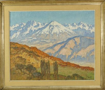 Georges GOBO (1876-1958) La chaine de Belledonne huile sur toile signée en bas à...