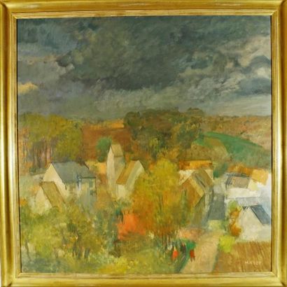 Dominique MAYET (1925) Automne, Huile sur toile signée en bas à droite. Titrée et...