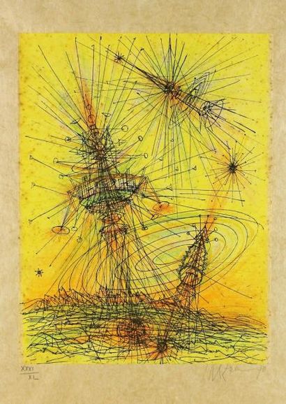 Jean CARZOU (1907-2000) Composition, Lithographie signée datée 70 et numérotée 31/60....