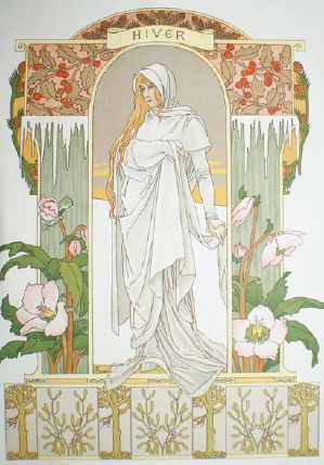 SONREL Elisabeth (1874-1953) HIVER Lithographie couleurs - 38 x 27 cm - Non entoilée,...