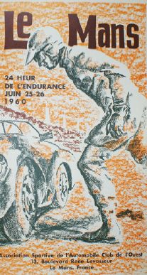 ANONYME LE MANS."24 heur de l'endurance".Juin 1960
Photolith, Paris - 58 x 34 cm...