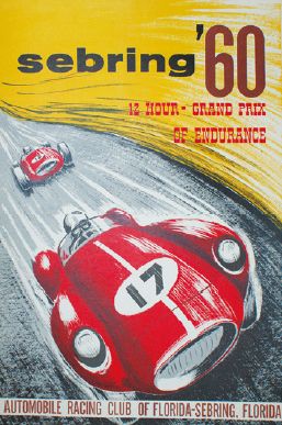 ANONYME Automobile Racing Club of Florida."SEBRING' 60"
Litho U.S.A - 56 x 38 cm...