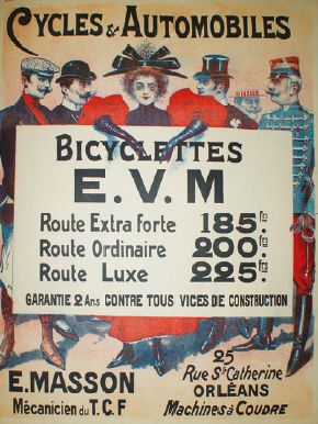 ANONYME CYCLES & AUTOMOBILES."BICYCLETTES E.V.M".
Sans mention d'imprimeur - 78 x...
