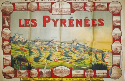 ANONYME Chemins de fer d'Orléans & du Midi.LES PYRÉNÉES."Bordeaux, Biarritz...Bayonne,...