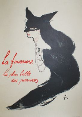 GRUAU René (d'après) LA FOURRURE. "La plus belles des parures".
Affiche A.Clérin,...